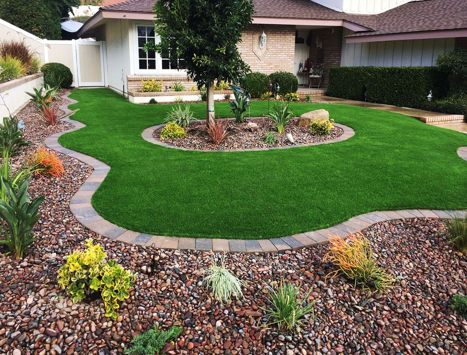beautifully manicured lawn with lush green grass